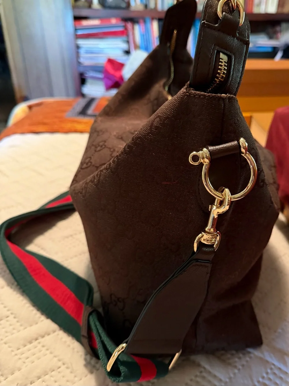 Beautiful Brera Chocolate Canvas Hobo Bag